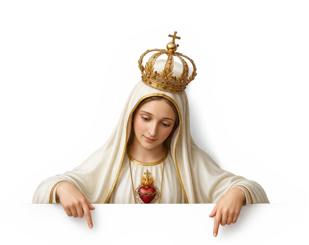Virgen María señala botones para compartir esta entrada de la Novena