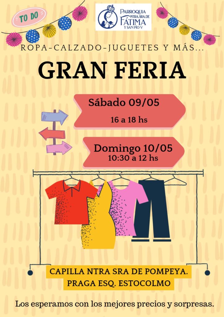 Gran Feria Solidaria en Capilla Nuestra Señora de Pompeya