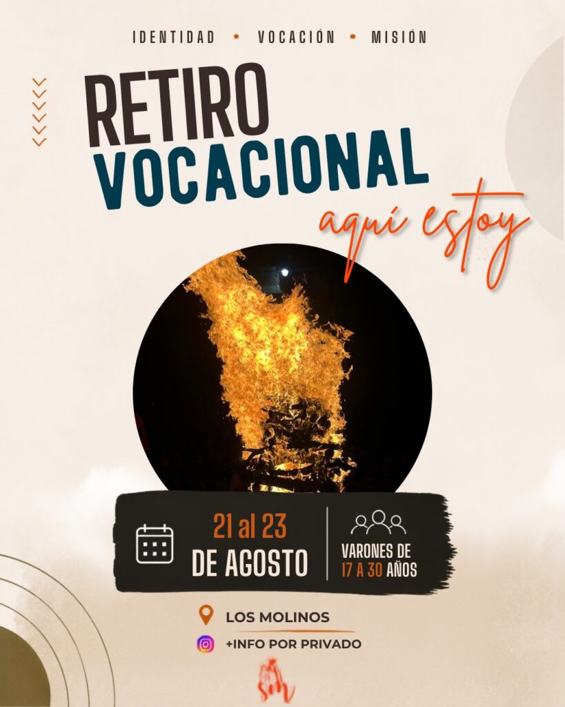 Banner del retiro vocacional para varones.