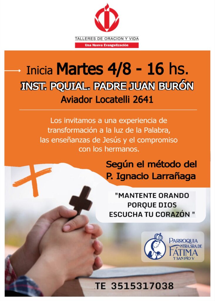 Banner informativo del taller de oración y vida